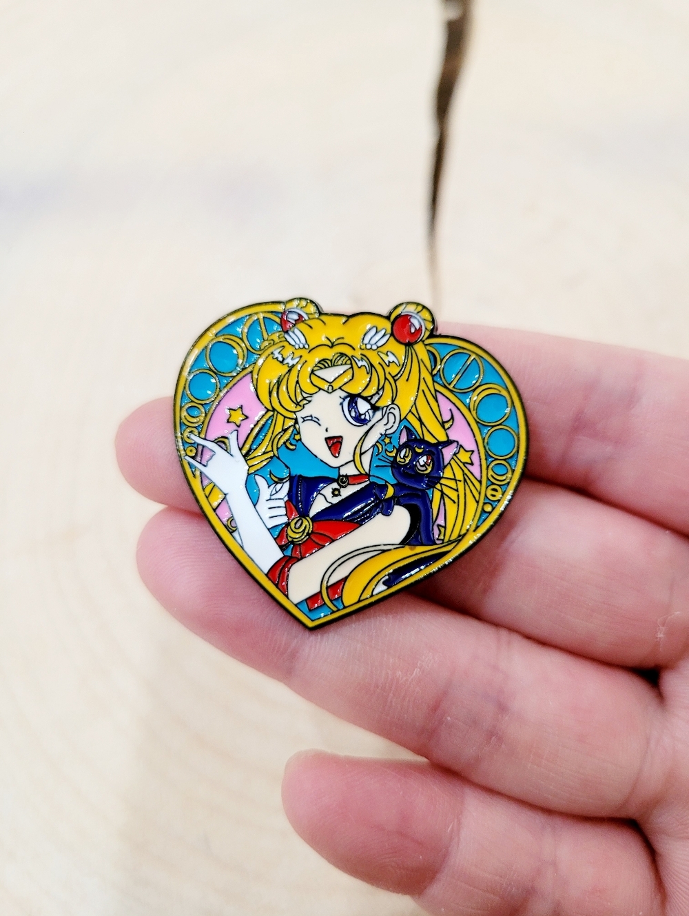2/$20 Brand New Sailor Moon & Luna Heart Pin Brooch